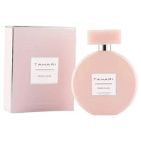 Thumbnail for Tahari French Kiss Eau de Parfum 3.4 oz women's perfume bottle standing next to its branded pink gift box.