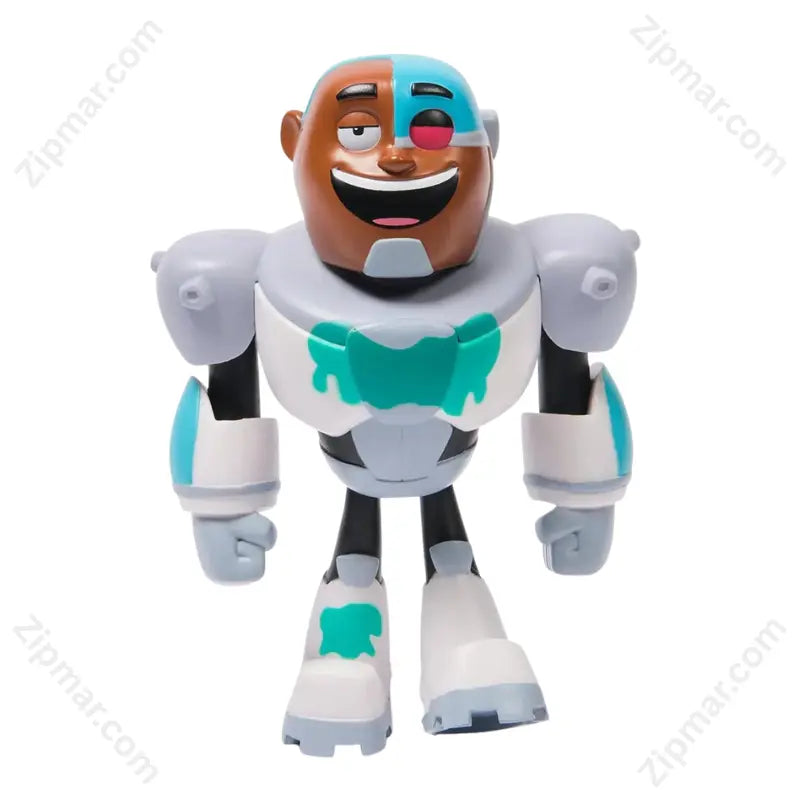 Teen Titans Go! Twisty Titans Cyborg action figure featuring teal color change splash effects