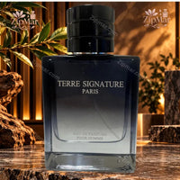 Thumbnail for Terre Signature Paris EDP Pour Homme bottle front showing brand name and concentration in dark moody setting
