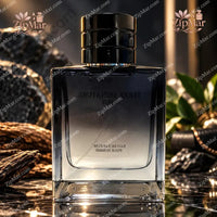 Thumbnail for Terre Signature Paris Eau de Parfums Pour Homme — dark gradient glass bottle with black ribbed cap, surrounded by natural stone and greenery