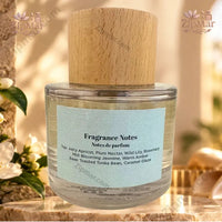 Thumbnail for The Good Scent Spell Bound Eau de Parfum back label showing fragrance notes — apricot, plum, jasmine, tonka bean, and caramel glaze