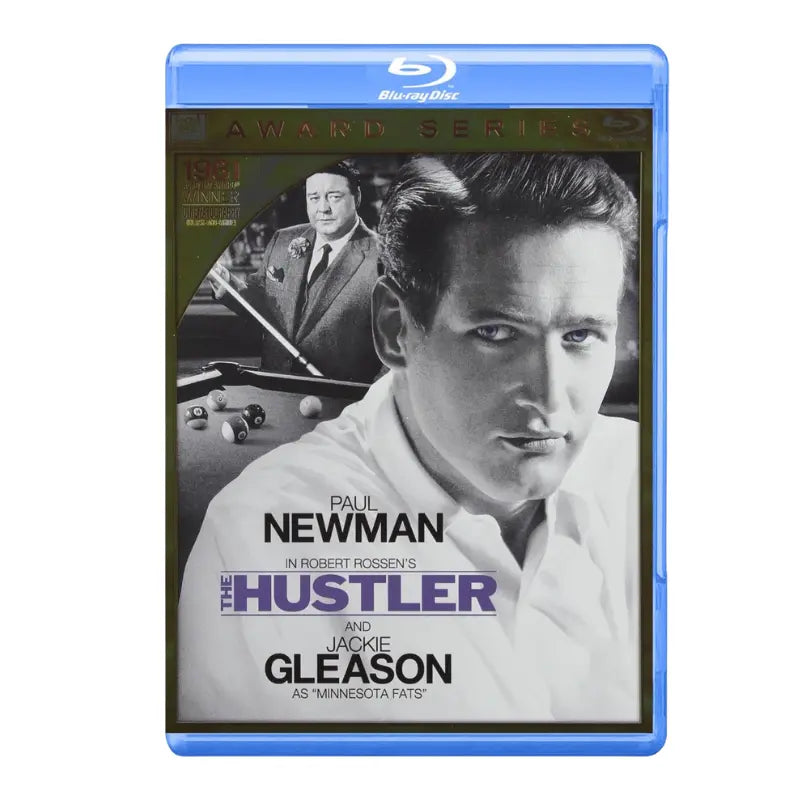 The Hustler 1961 Blu-ray Award Series front cover featuring Paul Newman and Jackie Gleason as Minnesota Fats