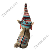 Thumbnail for Think Dog Land of Llamas natural tan llama dog chew toy in boho Andean room with mountain backdrop