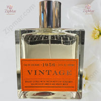 Thumbnail for Tru Fragrance 1956 Vintage Eau de Cologne orange leather-look label close-up citrus bergamot
