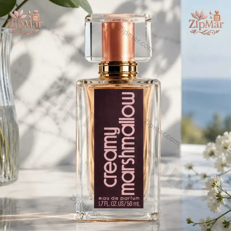 Angle view showing fine fragrance mist spraying from Tru Fragrance Creamy Marshmallow bottle