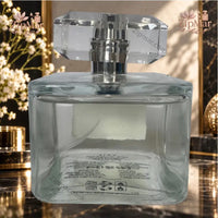Thumbnail for Tru Fragrance Element Edition VIII Veil Eau de Parfum 3.4 oz clear glass bottle with faceted crystal cap side view