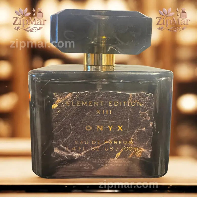 Front view of Tru Fragrance Element Edition XIII Onyx EDP 3.4 fl oz bottle showing textured label