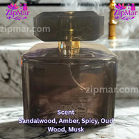 Thumbnail for Smoky dark glass bottle of Tru Fragrance Element Edition XIII Onyx EDP displaying scent notes breakdown