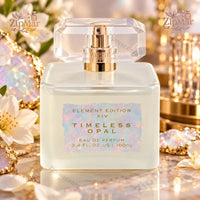 Thumbnail for Tru Fragrance Element Edition XIV Timeless Opal EDP frosted white bottle with iridescent label and opal gemstones