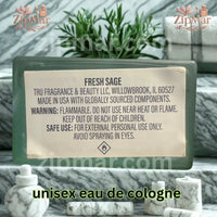 Thumbnail for Bottom label of Tru Fragrance Fresh Sage 003 EDC bottle showing manufacturing details