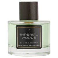 Thumbnail for Tru Fragrance Imperial Woods Eau de Cologne 3.4 oz men's cologne bottle featuring smoke-tinted glass and a black cap.