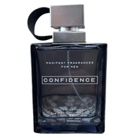Thumbnail for Front view of Tru Fragrance Manifest Confidence 3.4 oz black cologne bottle with silver cap.
