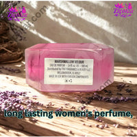 Thumbnail for Back label of Marshmallow Velour eau de parfum showing 3.4 fl oz, Tru Fragrance & Beauty LLC and Made in USA