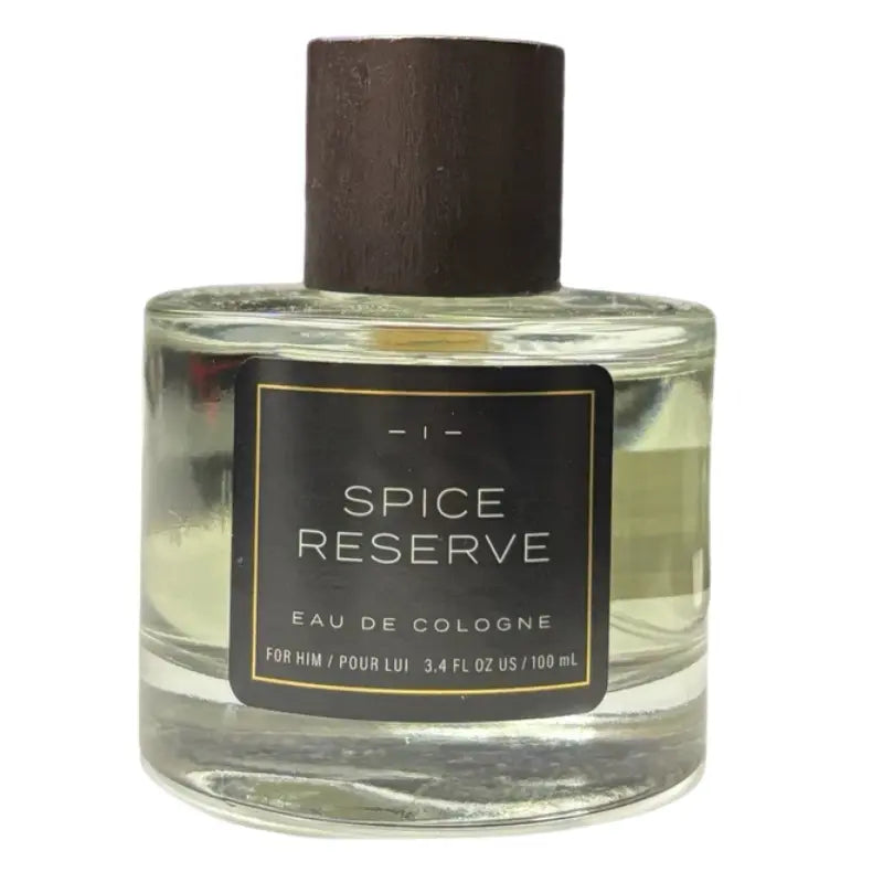 Spice Reserve 100ml cologne bottle displayed in a lifestyle setting with ZipMar branding.