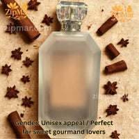 Thumbnail for Back view of Tru Fragrance Star Spangled Apple Pie frosted glass bottle surrounded by cinnamon sticks and star anise