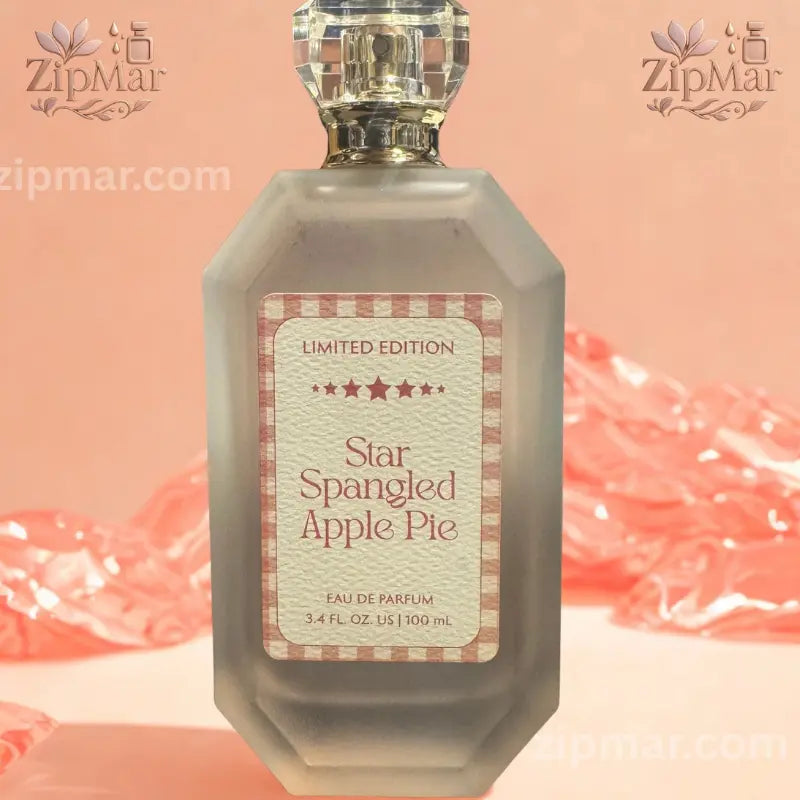 Front view of Tru Fragrance Star Spangled Apple Pie Eau de Parfum 3.4 fl oz 100 ml frosted glass bottle