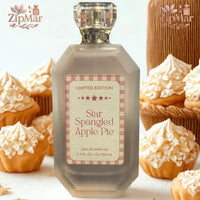 Thumbnail for Tru Fragrance Star Spangled Apple Pie EDP spray bottle with bakery and cupcake background