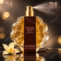 Thumbnail for Vanilla Night Bloom Eau de Parfum 2.36 fl oz flower shaped bottle with gold spray pump misting