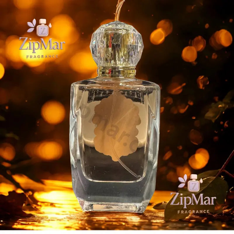 Back view of Vanilla Potion Elixir Eau de Parfum bottle with gold collar and faceted crystal style cap