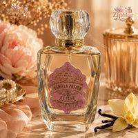 Thumbnail for Vanilla Potion Elixir Eau de Parfum bottle with pink scalloped label, gold collar and faceted cap