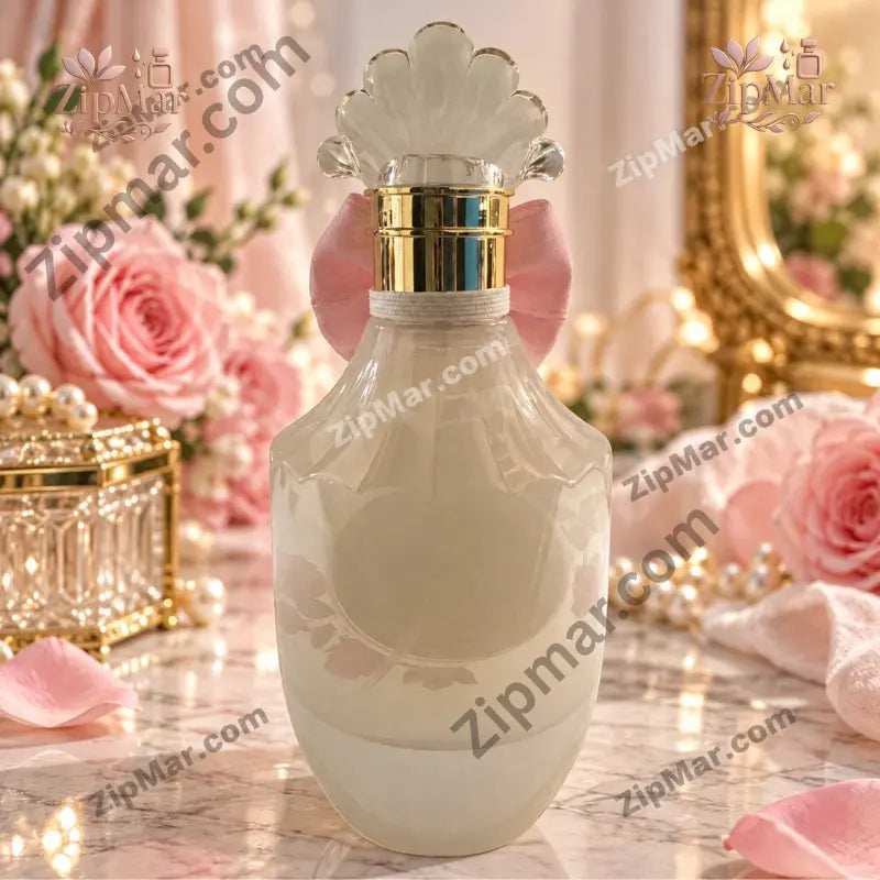Vanilla Sky eau de parfum 100 ml cream frosted bottle with pink bow and crystal cap”