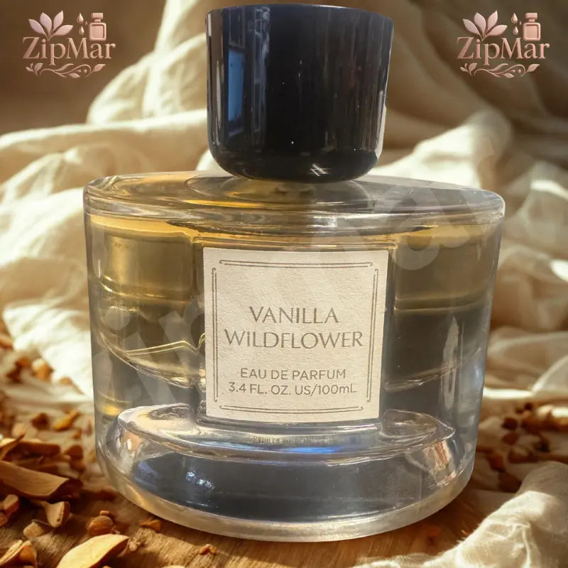 Vanilla Wildflower Eau de Parfum 3.4 fl oz 100 mL clear round glass bottle with cream label and dark cap