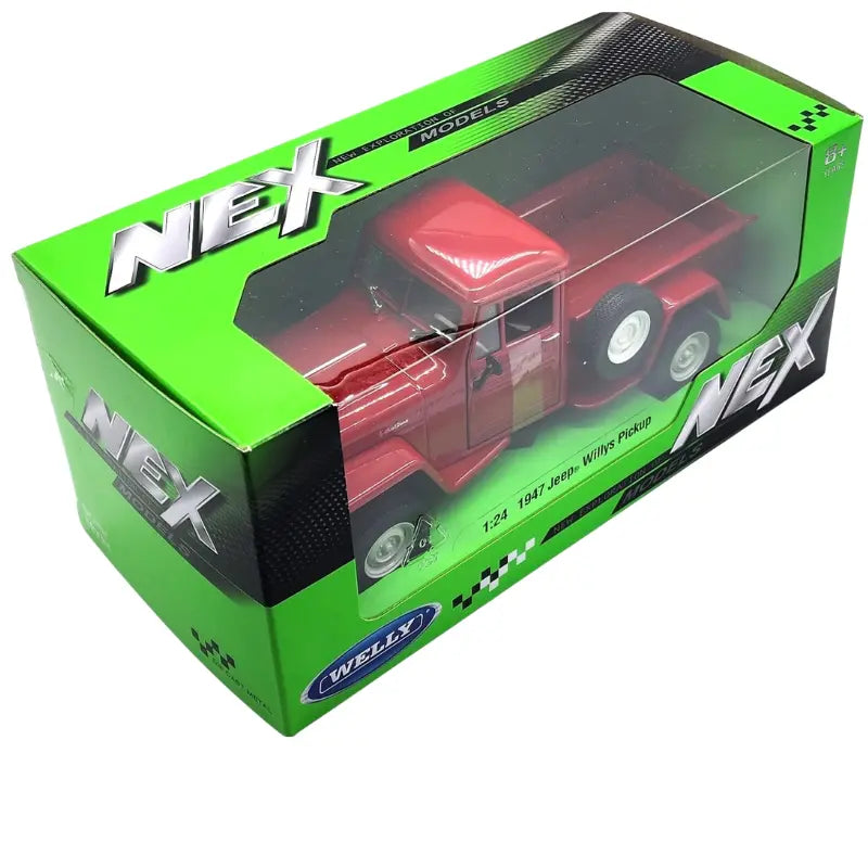 Welly Jeep Willys Pickup diecast truck with door open showing cab interior