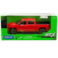 Thumbnail for Welly NEX 1:29 2017 Chevrolet Silverado red diecast truck in packaging