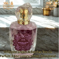 Thumbnail for Whipped Cream and Berries Eau de Parfum bottle with burgundy label, gold collar and faceted crystal style cap