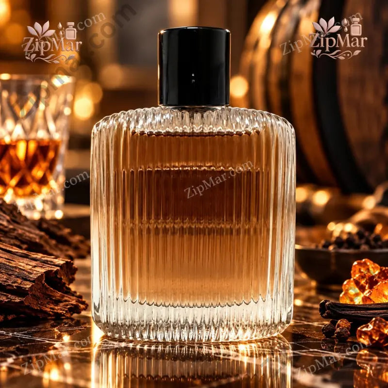 Whiskey Den EDC styled with whiskey glass, wooden barrel, vanilla beans, and amber resin Tru Fragrance & Beauty 100 mL Eau de Cologne