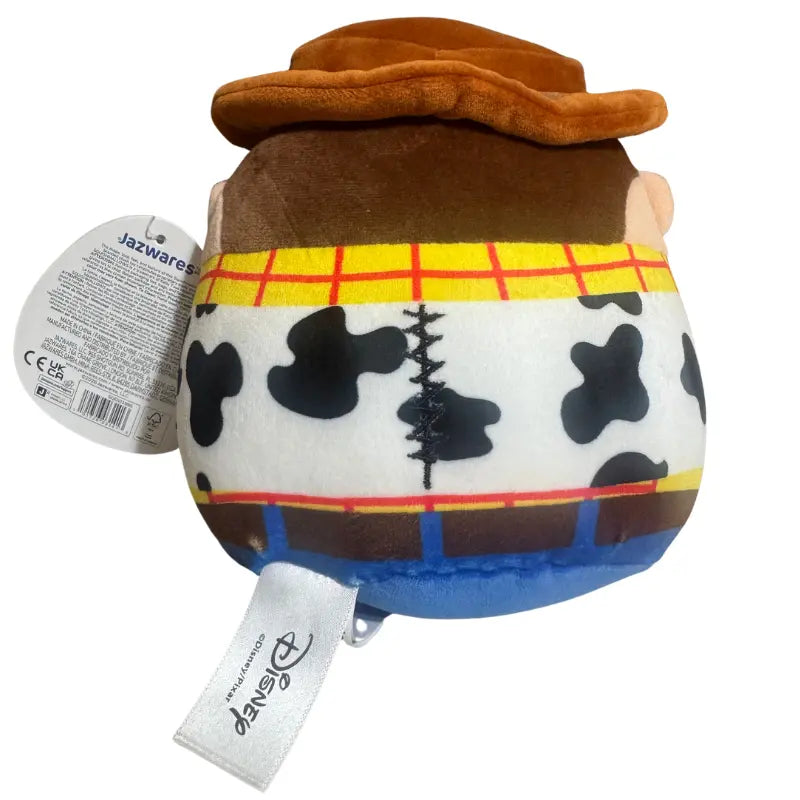 Disney Pixar Woody plush toy back view with cowboy outfit details