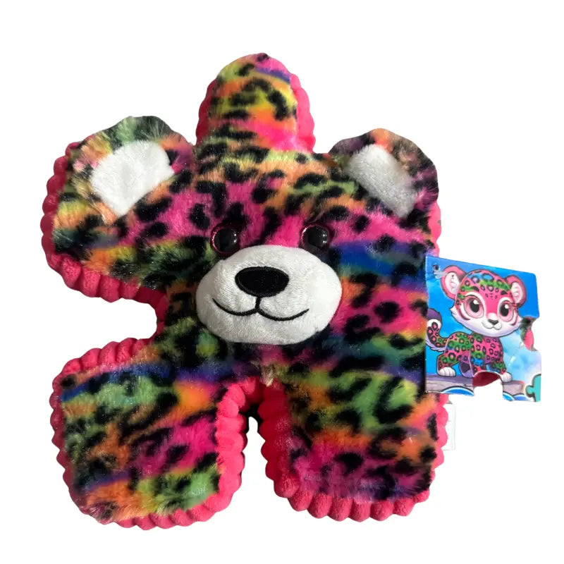YooZoo Puzzlez Kora Rainbow Leopard puzzle piece plush front view