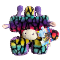 Thumbnail for YooZoo Puzzlez Riley Rainbow Giraffe plush displaying front of puzzle-shaped hangtag