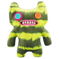 Thumbnail for Zuru Fuggler Funny Ugly Monster Laboratory Misfits Edition green tie-dye plush front view with button eyes and teeth